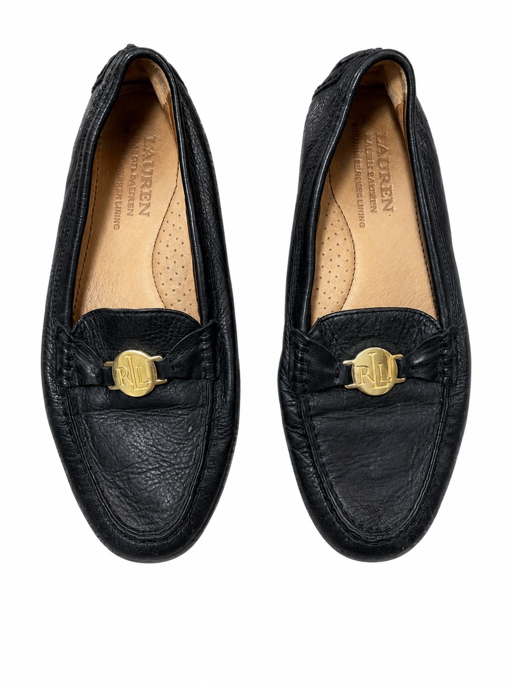 Lauren Ralph Lauren Carley Black Leather Driving Loafers Women’s Size 7.5B